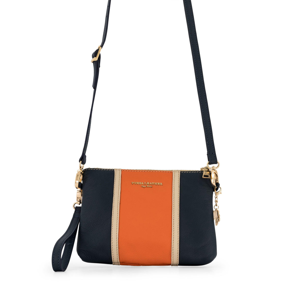 #Color_orange, navy & cream