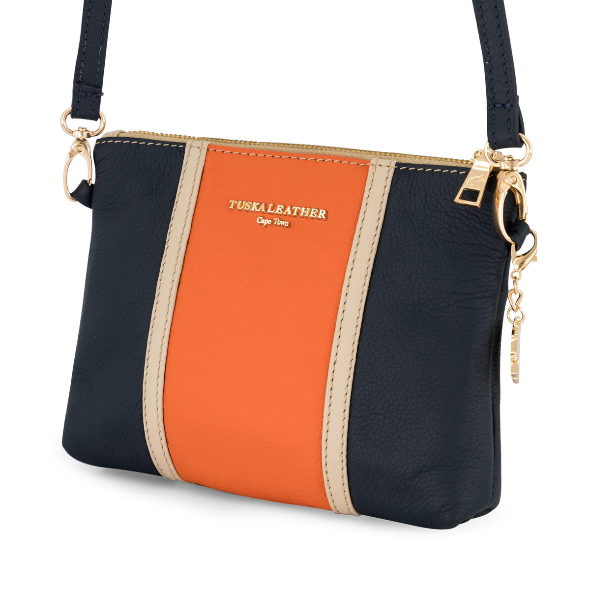 #Color_orange, navy & cream