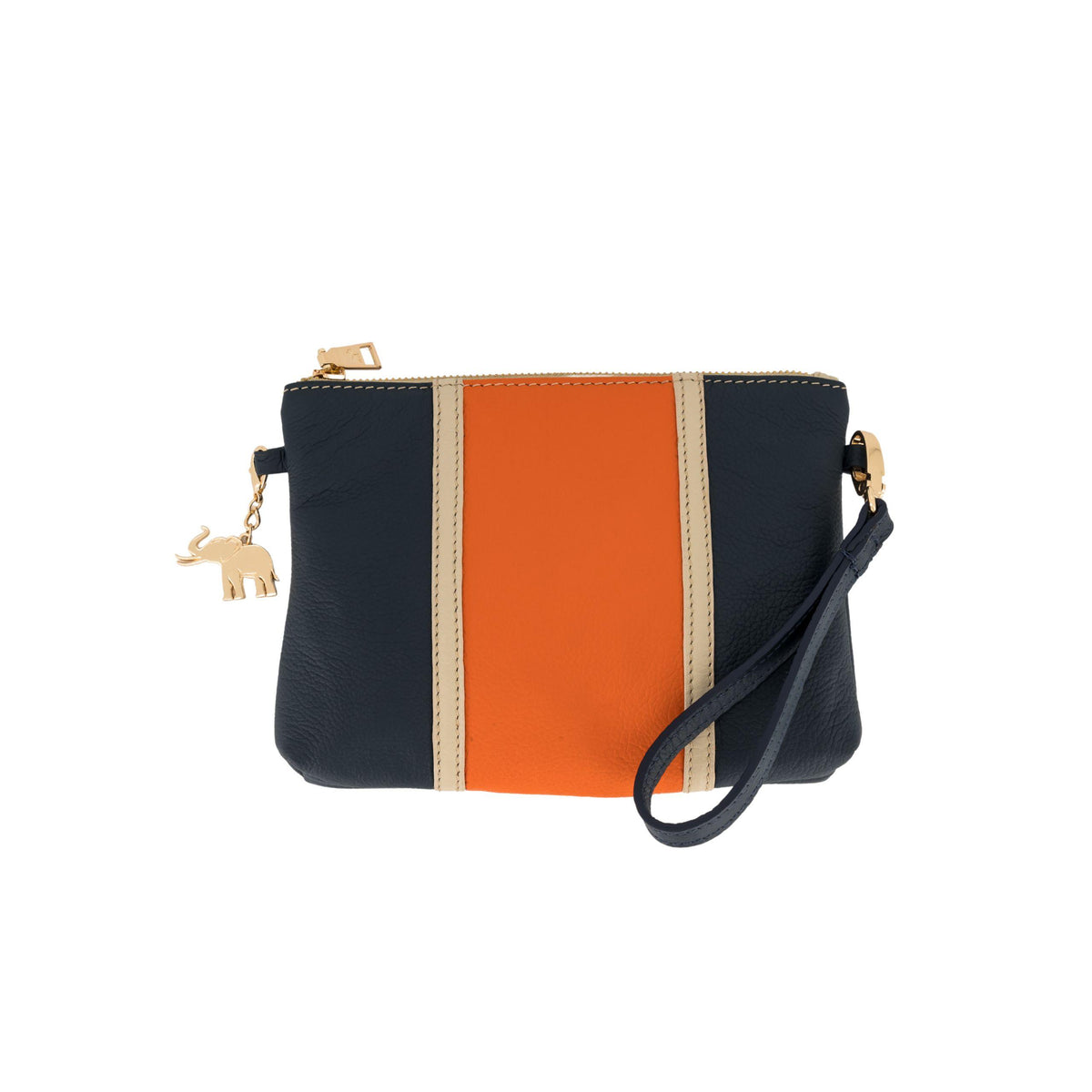 #Color_orange, navy & cream