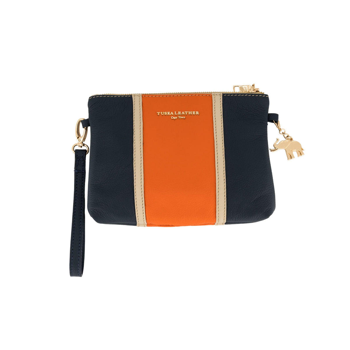 #Color_orange, navy & cream
